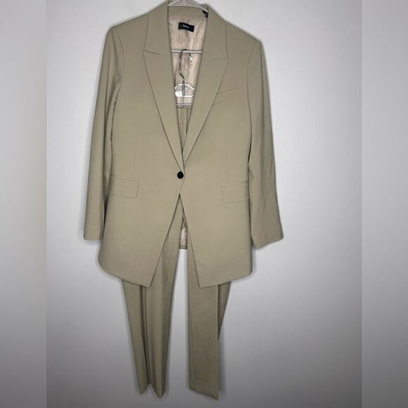 Theory Etiennette Wool Blazer and Treeca Pants Suit